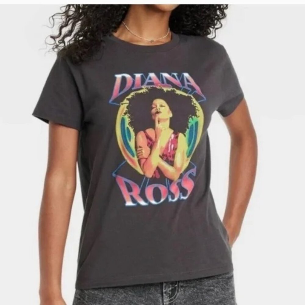 Diana Ross Apparel Womens Vintage Black R&B Iconic Singer Shirt New Medium